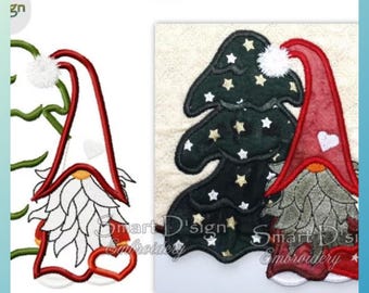 Machine Embroidery Design Scandinavian Gnome Christmas Elf 5x7 inch 13x18 cm Table Decoration Applique Dwarf Smart D'sign Xmas Gift Towel