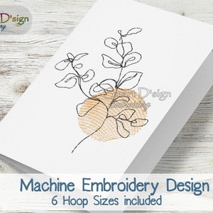 Beautiful OUTBACK FLOWER No. 9 - Line Art | Machine Embroidery Design | 6 hoop sizes included | Instant Download | T-Shirt Embroidery