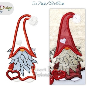 Machine Embroidery Design Scandinavian Gnome Christmas Elf 5x7 inch 13x18 cm Table Decoration Applique Dwarf Smart D&#39;sign Xmas Gift Towel