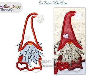 Machine Embroidery Design Scandinavian Gnome Christmas Elf 5x7 inch 13x18 cm Table Decoration Applique Dwarf Smart D'sign Xmas Gift Towel