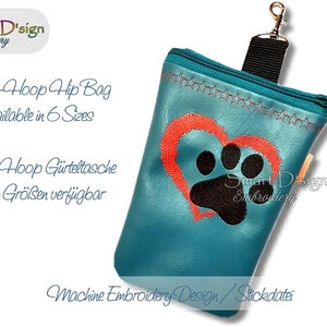 ITH Machine Embroidery Design Hip Bag DOG LOVE with Zipper Lining 6 Sizes Dog Training Horse Riding Hiking Smart D'sign Instant Download
