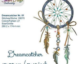 Dreamcatcher Nr.1 Doodle 7x11.75" 18x30 cm Machine Embroidery Design