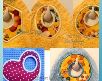 Set of 5 ITH Towel Topper Hanger Machine Embroidery Designs 10x10cm / 4x4 inch In the Hoop Kitchen Tea Guest Bath towel Smart D'sign