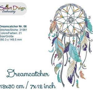 Dreamcatcher Nr.6 Doodle 7x11.75" 18x30 cm Machine Embroidery Design