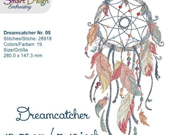 Dreamcatcher Nr.5 Doodle 7x11.75" 18x30 cm Machine Embroidery Design
