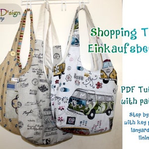 Ebook Reversible Shopping Tote Sewing Tutorial with Pattern Beginners easy Smart D'sign