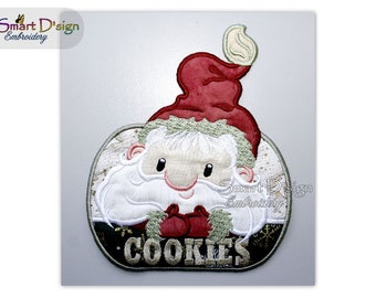 Diseño de bordado a máquina ITH: Papá Noel, elfo navideño, 5 x 7 pulgadas (13 x 18 cm), mantel individual, galletas, taza, alfombra, letrero para puerta, enano, diseño inteligente, regalo de Navidad