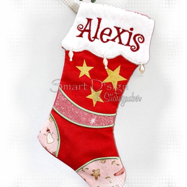 ITH Santa Stocking 8 Designs 7x11.8" hoop Christmas Nikolaus Stiefel Embroidery Design