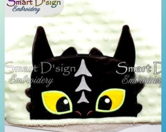 ITH In the hoop Embroidery Design Peeker Hoody Buddy 3D Baby Dragon Applique 13x18cm 5x7" Hooded Towel Smart D'sign Children baby
