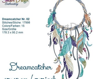 Machine Embroidery Design Dreamcatcher Nr.2 Doodle 5x7 inch 13x18 cm Dream Catcher Esoteric Holistic Smart D'sign Direct Download Instant