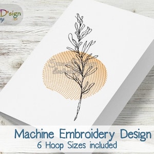 Hermosa FLOR DEL INTERIOR N.° 5 - Arte lineal / Diseño de bordado a máquina / Incluye 6 tamaños de bastidor / Descarga instantánea / Bordado para camisetas