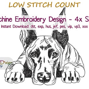 DOBERMANN Dog Sketch Motif | Machine Embroidery Design 4 Sizes | Digital Download | Dog Lover Design | Smart Dsign