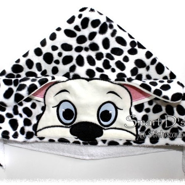 Sweat à capuche Buddy chien dalmatien applique 13 x 18 cm 5 x 7" serviette à capuche motif de broderie Stickdatei