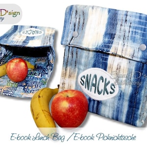 E-Book PDF Tutoriel Instruction de couture SAC À LUNCH Mini Esky pour l'école Maternelle Voyage Bureau isolé petit fourre-tout facile Smart D'sign