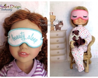 Doll Sleeping Masks 4x4" 6x Designs ITH Machine Embroidery Design for 18 inch American Australian Girl Pattern Bear Chubby YOSD Smart D'sign