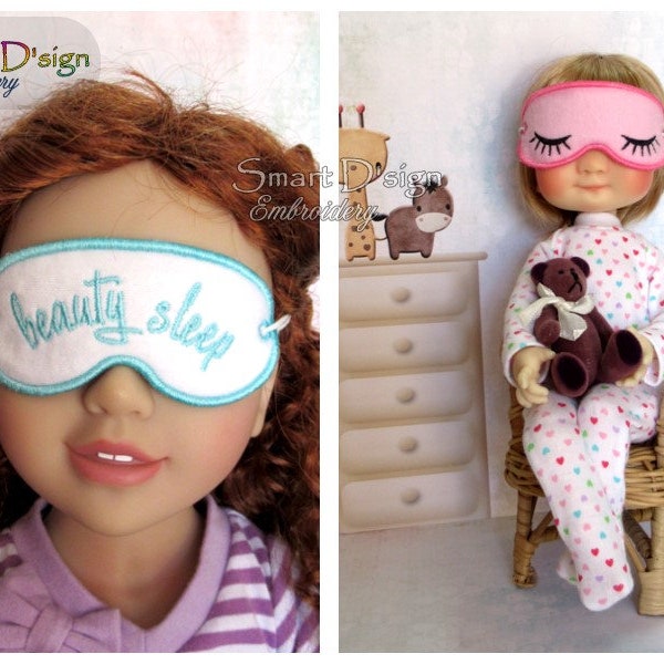 Doll Sleeping Masks 4x4" 6x Designs ITH Machine Embroidery Design for 18 inch American Australian Girl Pattern Bear Chubby YOSD Smart D'sign