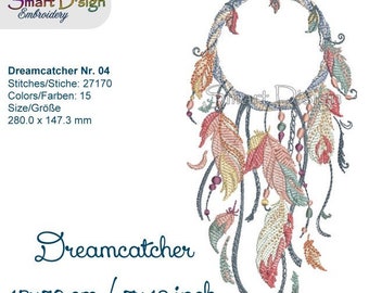 Dreamcatcher Nr.4 Doodle 7x11.75" 18x30 cm Machine Embroidery Design