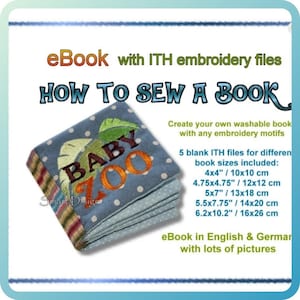 Libro electrónico Cómo coser un libro + 5 archivos de bordado ITH en blanco para crear páginas de libro Smart D'sign