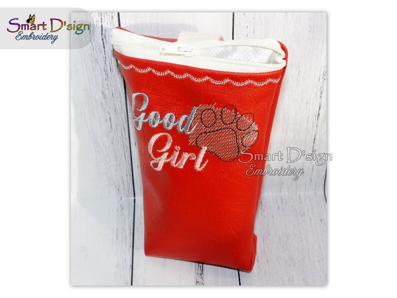 EXCLUSIVE 3D Flat Bottomed ITH Zipper Bag Good Girl 3D Training Tread Bag 5x7 inch 13x18 cm Embroidery File, no sewing, Smart D'sign image 3