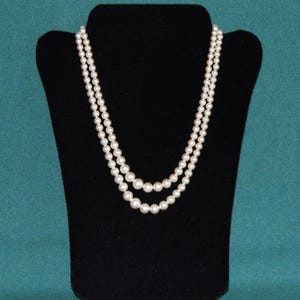 CIRO vintage pearl necklace double strand 9ct gold clasp