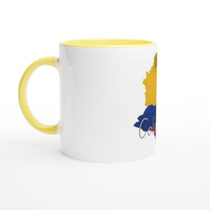 Caneca de café do orgulho colombiano - Design ousado da bandeira colombiana - Si Si Colombia