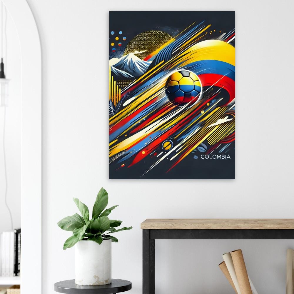 Dynamic Colombia Soccer Team Wall Art – Vibrant Modern Design for ...