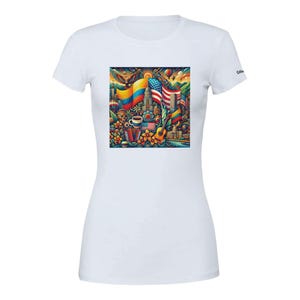 Colombian-American Culture Women's T-Shirt: Stylish Heritage-Inspired Design