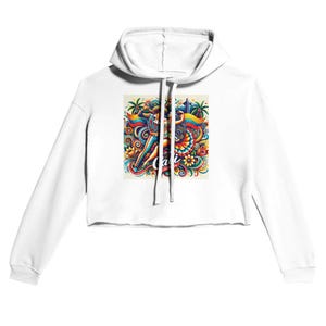 Vibrant Cali Salsa Women&#39;s Hoodie - Embrace the Rhythm of Cali, Colombia Women&#39;s Cropped Hoodie