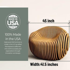 Outdoor Lounge Chair, Eierstuhl, Holzterrassenmöbel, Gartenstuhl, Sitzmöbel im Garten, Beistelltisch inklusive, handgefertigt aus den USA Bild 8