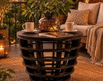 Outdoor Coffee Table, Wooden Coffee Table, Modern Patio Table, Outdoor Side Table, Luxury Backyard Table, Handmade USA.