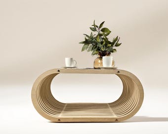 Modern Infinity Coffee Table – Waterproof Outdoor Wood Design