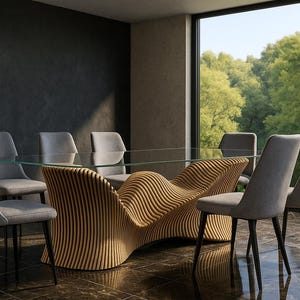 Dining Wooden Table with Acrylic Top. For Kithen Living Room