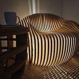 Outdoor Lounge Chair, Eierstuhl, Holzterrassenmöbel, Gartenstuhl, Sitzmöbel im Garten, Beistelltisch inklusive, handgefertigt aus den USA Bild 11