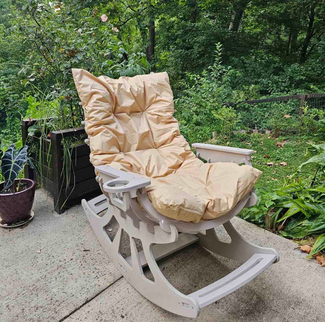 Open Ended Rocking Shell Gray Shell Rocking Chair Modern Outdoor Parametric Wooden Furniture ...