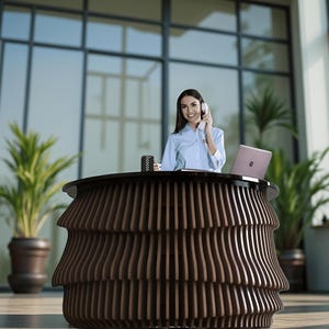 Reception Desk &quot;Flowing waterfall&quot; Free Delivery wooden reception desk, unique design