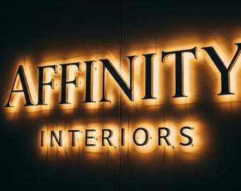 Storefront Sign, 3D Logo Sign, Custom Logo Sign, Business Logo Sign, Metal Backlit Sign, Halo Lit Sign, 3D Backlit Sign, Office Wall Sign