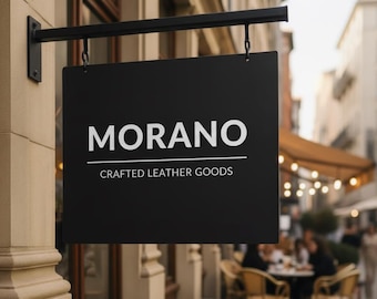 Blade sign, Double sided sign, Hanging store sign, Wall mounted sign, Storefront sign, Business sign, Metal business sign, Outdoor shop sign