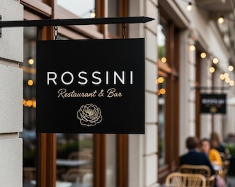 Blade sign, Outdoor shop sign, Hanging store sign, Business sign, Metal business sign, Wall mounted sign, Storefront sign, Double sided sign