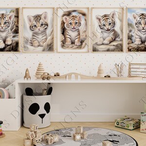 Baby Jungle Animal Prints,Jungle Theme Decor,Safari Set of 5 Prints,Nursery Wall Art,Kids Adventure Nursery Printable Digital Print