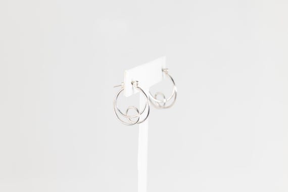 Vintage Swirly Sterling Silver Hoop Earrings