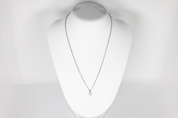 Dainty Sterling Silver Pearl Necklace, Minimalist Jewelry
