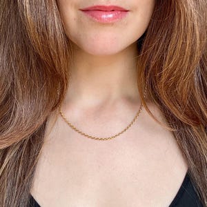 14k yellow gold twisted rope chain necklace vintage solid antique mob wife style stacking heavy simple basic Italian Italy