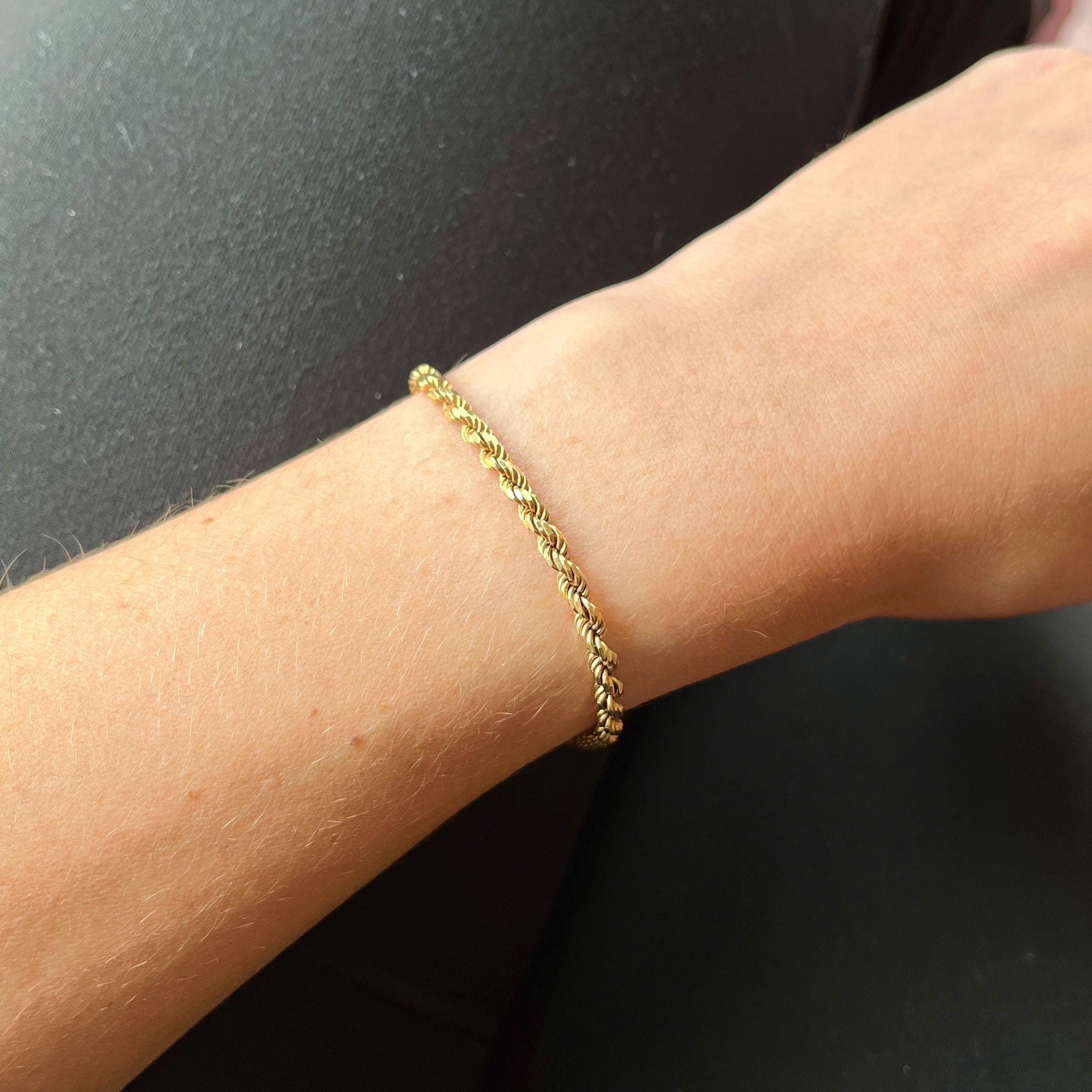 k14 イタリア製　ゴールドツイストチェーンブレスレット　17cm TIFFANY ティファニー K14 YG ゴールド ツイスト チェーン