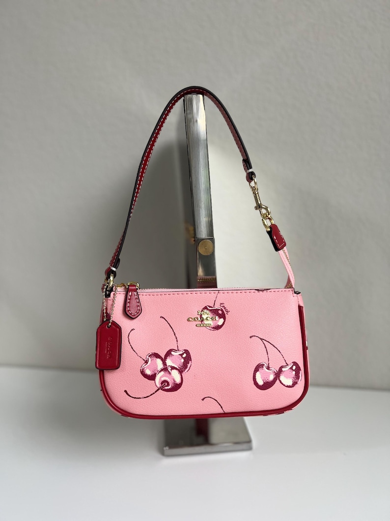 COACH Nolita Pink Pebble Grain Leather Cross Body Handbag