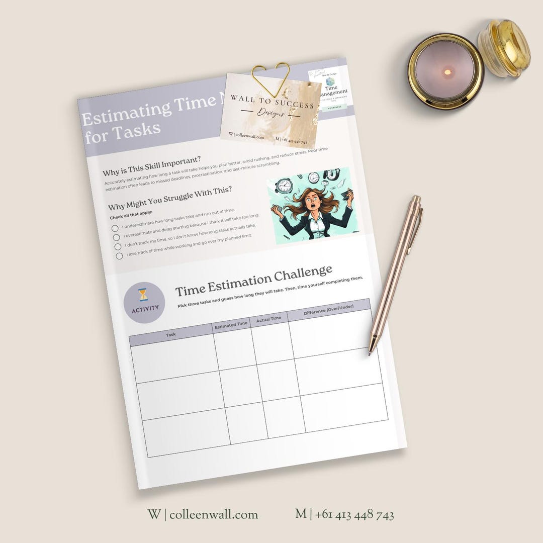 Time Estimation Worksheet: Executive Assistant Productivity Tool ...