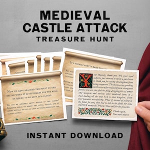 Chasse au trésor à l'attaque d'un château médiéval | Party Game (téléchargement instantané)