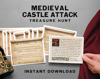 Medieval Castle Attack Treasure Hunt | Party Game (Instant Download)