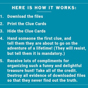 Funny Birthday Treasure Hunt | Clue Card Game (Instant Download) image 6