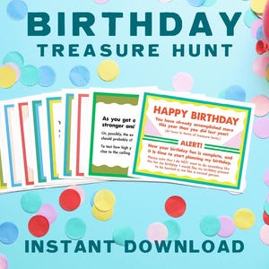 Caccia al tesoro di compleanno / Download immediato / Sorpresa divertente per bambini più grandi, adolescenti e adulti / Gioco divertente per feste di compleanno