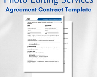Photo Editing Services Contract Template: PDF & Word Formats